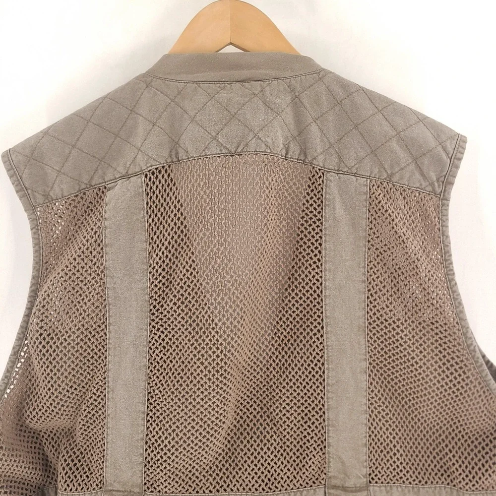 Domke PhoTOGS Mens Large Beige Multi Pocket Vest Photographer Safari Utility
